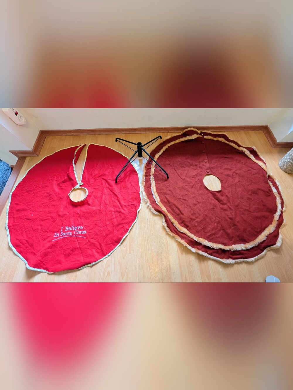 Christmas Tree Stand and Two Tree Skirts